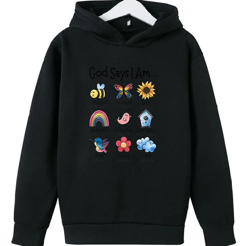 Kaus Lucu Gambar Hewan Kartun Santai Atasan Hadiah Ulang Tahun Kekasih GYM Anak Perempuan Pakaian Tebal Sweter Hooodie Anak-anak