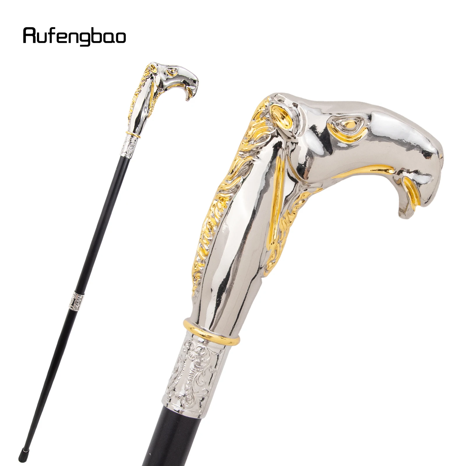 Golden White Camel Head Cane Fashion Stick Gentleman Luxury Crosier Knob Walking Stick 93cm view 4