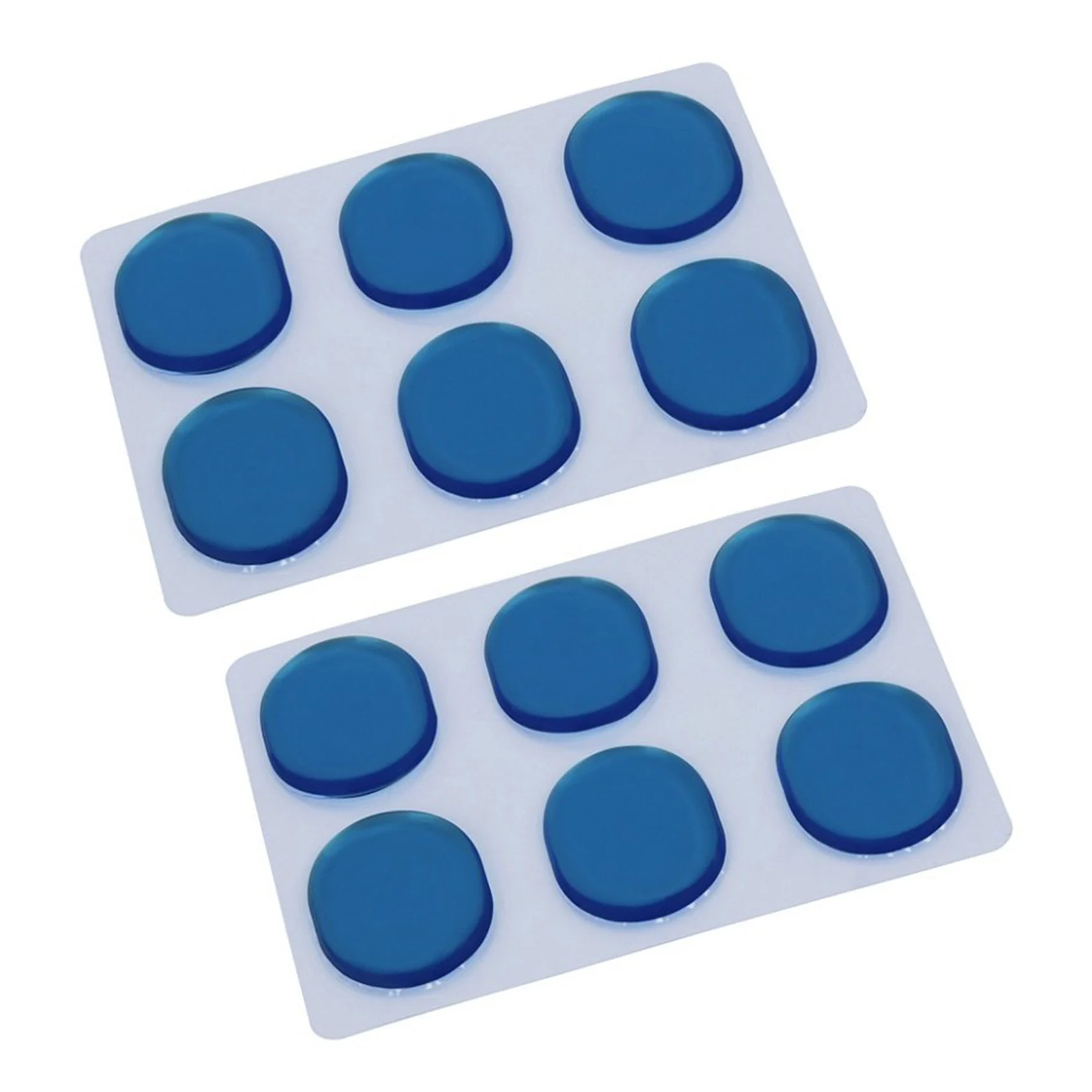 12 PCS/Set of Drum Kit Muffler Stickers Silica Gel Sticker Drum Dampeners Gel Pads Snare Drum Muffler Mute Blue