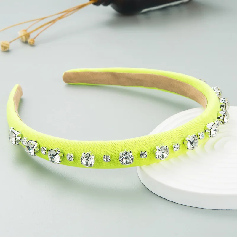 Bohemian Colorful Rhinestone Sponge Padded Handmade Headbands Hairbands For Women Girls Hair Accessories