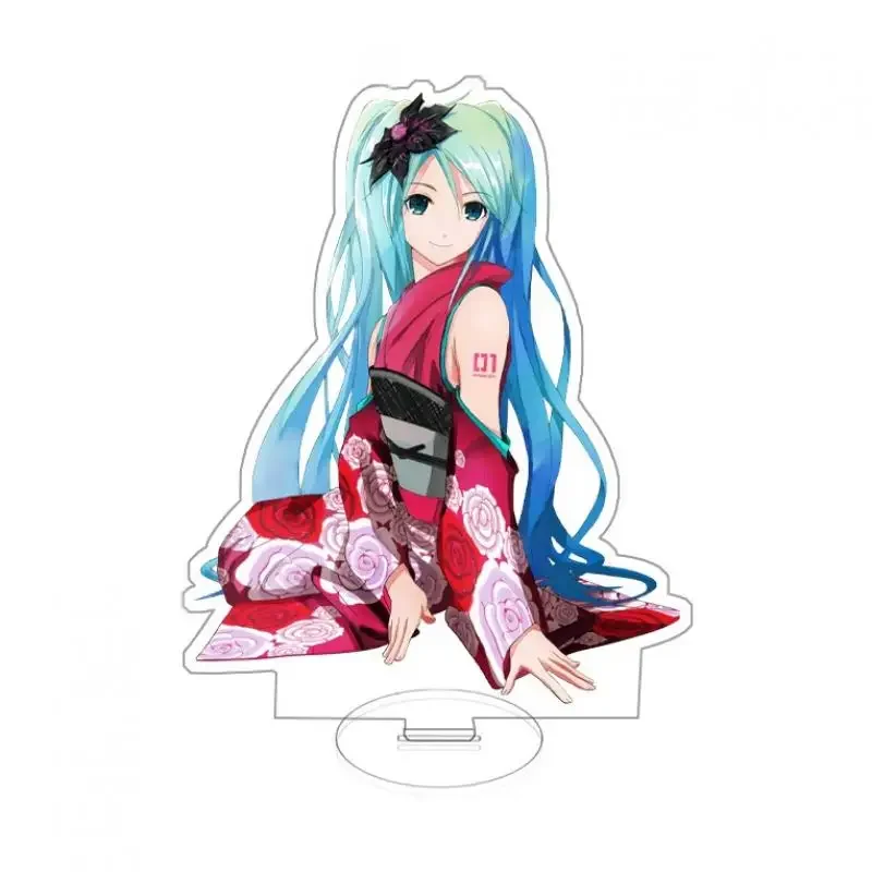 12cm Hatsune Miku akrylowy stojak Anime peryferyjne urocze kreskówki ozdoby na biurko japońskie Kawaii prezenty urodzinowe dla przyjaciół towary