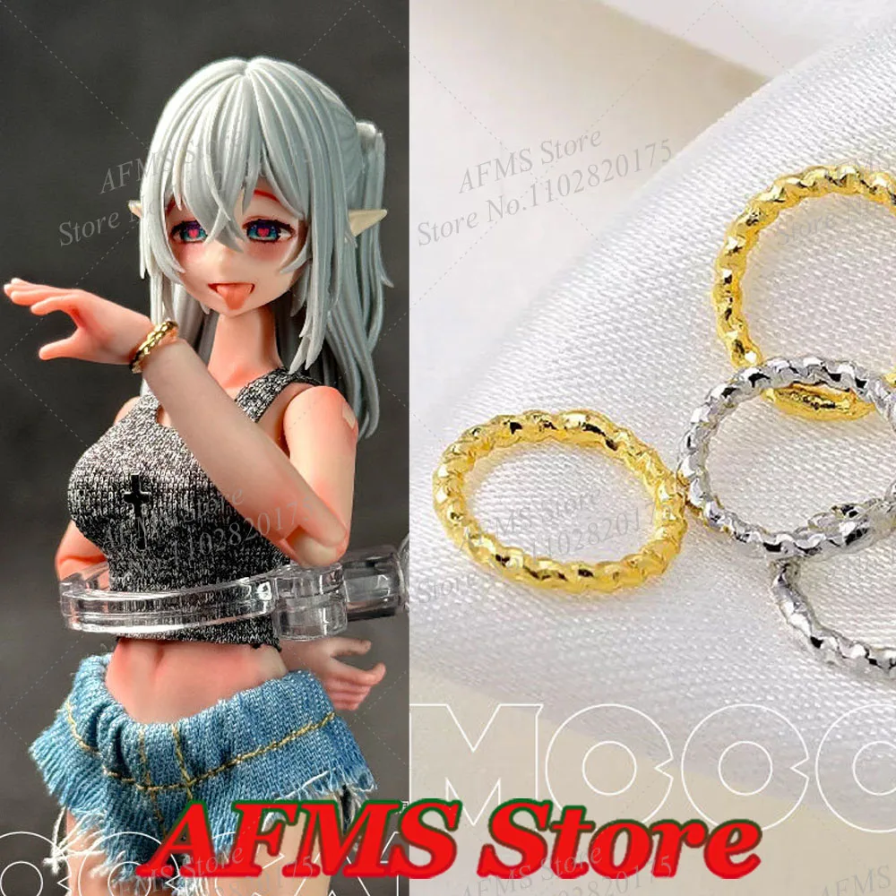 1/12 Scale Mobile Suit Girl Chic Embossed Metal Bracelets Accessory For 6Inch Bjd Ob11 Women Soldier Action Figure Dolls