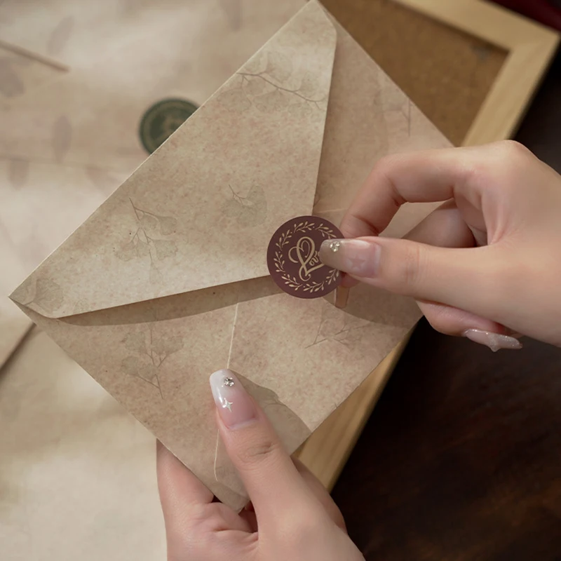 12 Pcs/Set Vintage Flower Envelope Set Classical Writable Letter Paper Sealing Sticker Envelope Set School Office Stationery