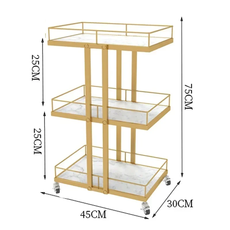 Rolling Cart Manicure Support Food Serving Cosmetic Helper Trolley Tool Auxiliary Spa Equipment Salon Furniture Beauty Organizer