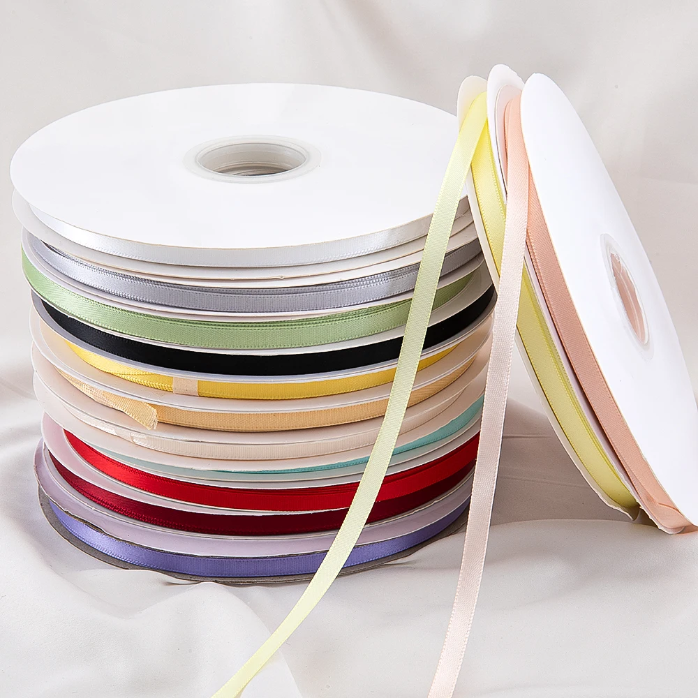 1 ロール (≈100 ヤード) 幅 6 ミリメートルリボン工芸品結婚式の装飾 DIY グログランリボン弓ギフトカードラッピング用品