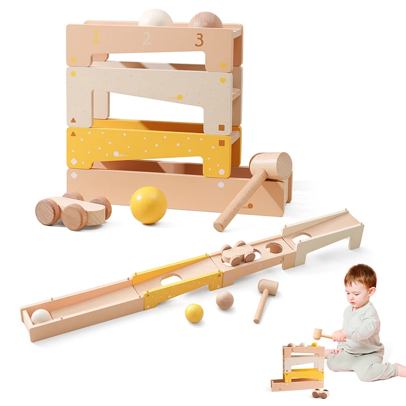 

Montessori Track Knocking Ball Toy Children's Novel Toys Educational Toys for Children From 1 year to 2 years old Building Block