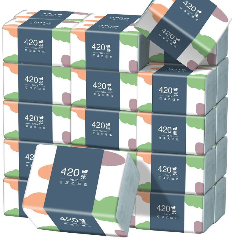 10 แพ็คขายส่งเป็นมิตรกับสิ่งแวดล้อมแบบพกพาไม่มีเรืองแสง Virgin เยื่อไม้เนื้อเยื่อนุ่มสบาย 5 ชั้นกระดาษทิชชูใบหน้า