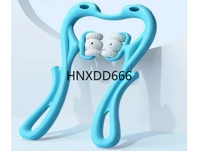 Upgraded Neck Massager 6 Balls Pink Manual Clamp for Neck Waist Back Kneading Handheld Roller Massage Stick Home