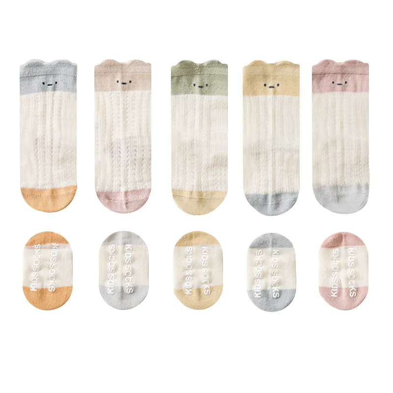 0-5yChildren's scoks spring and summer new breathable thin mesh socks three-dimensional cartoon combed cotton girls anti-mosquit image 3