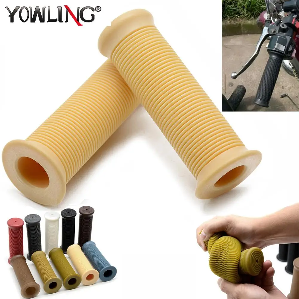 

7/8" 22mm Motorcycle Hand Grips Handle Rubber Bar Gel Grip Retro Rubber Motorcycle Bike Vintage Coke Bottle Hand Grip x 2pcs