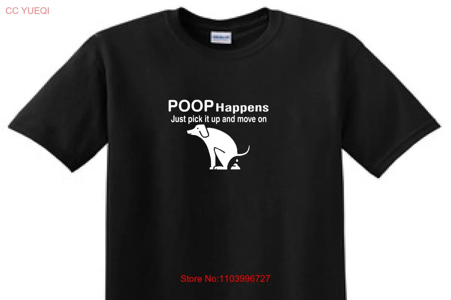 POOP HAPPENS Pick it up and move on Funny T Shirt long or short sleeves