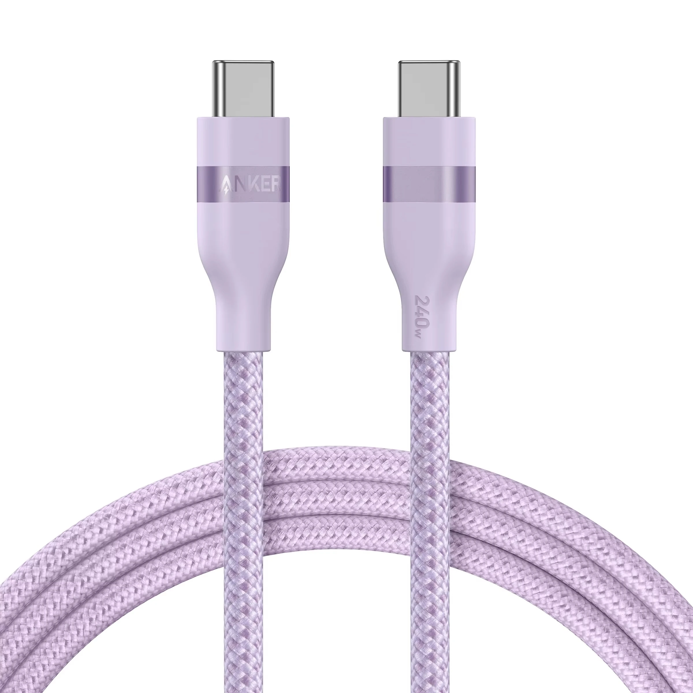 Anker A82E2 USB-C zu USB-C Kabel 240W 1,8m Recyceltes Geflochtenes Weiches Kabel 5 Farben Schnelles Laden Nachhaltiges Kabel