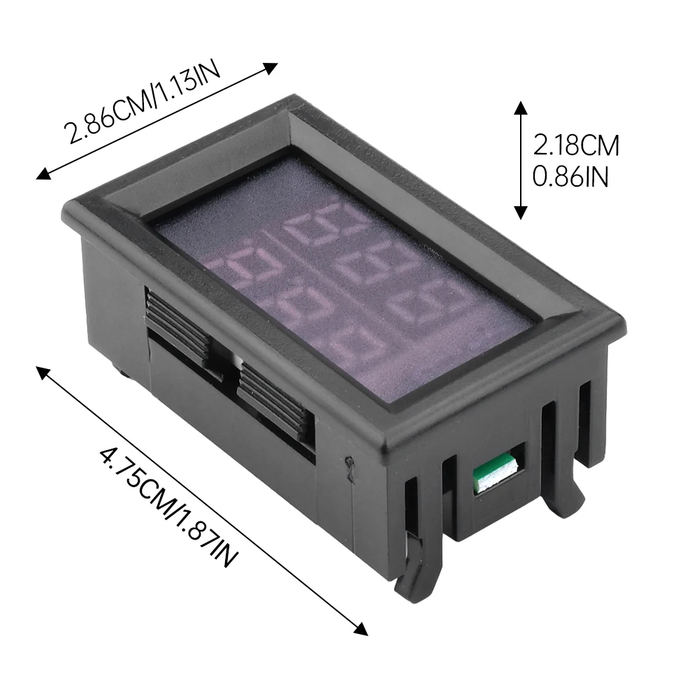 Dual Three-Digit Digital Thermometer High Accuracy Temperature Sensor DC 5~80V -50~+125℃ Wire Length 1M Red and Blue Display