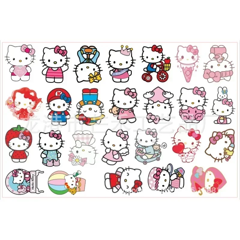 6 cm/8 cm MINISO Anime Parti Chiave Fibbia HelloKitty Acrilico Accessori FAI DA TE Grande Foglio Melodia Materiale Del Fumetto Adesivi Parte Del Pendente