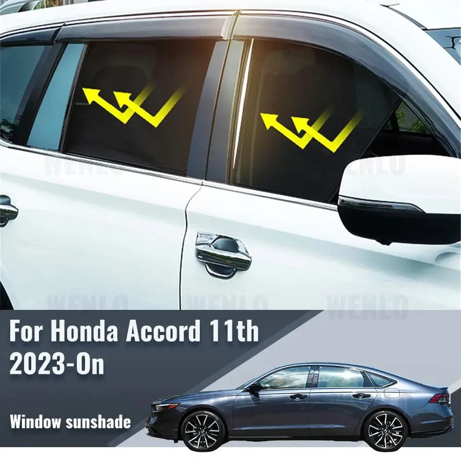 

For Honda Accord LX 11th 2023 2024 2025 Magnetic Car Sunshade Shield Front Windshield Frame Curtain Rear Side Window Sun Shades