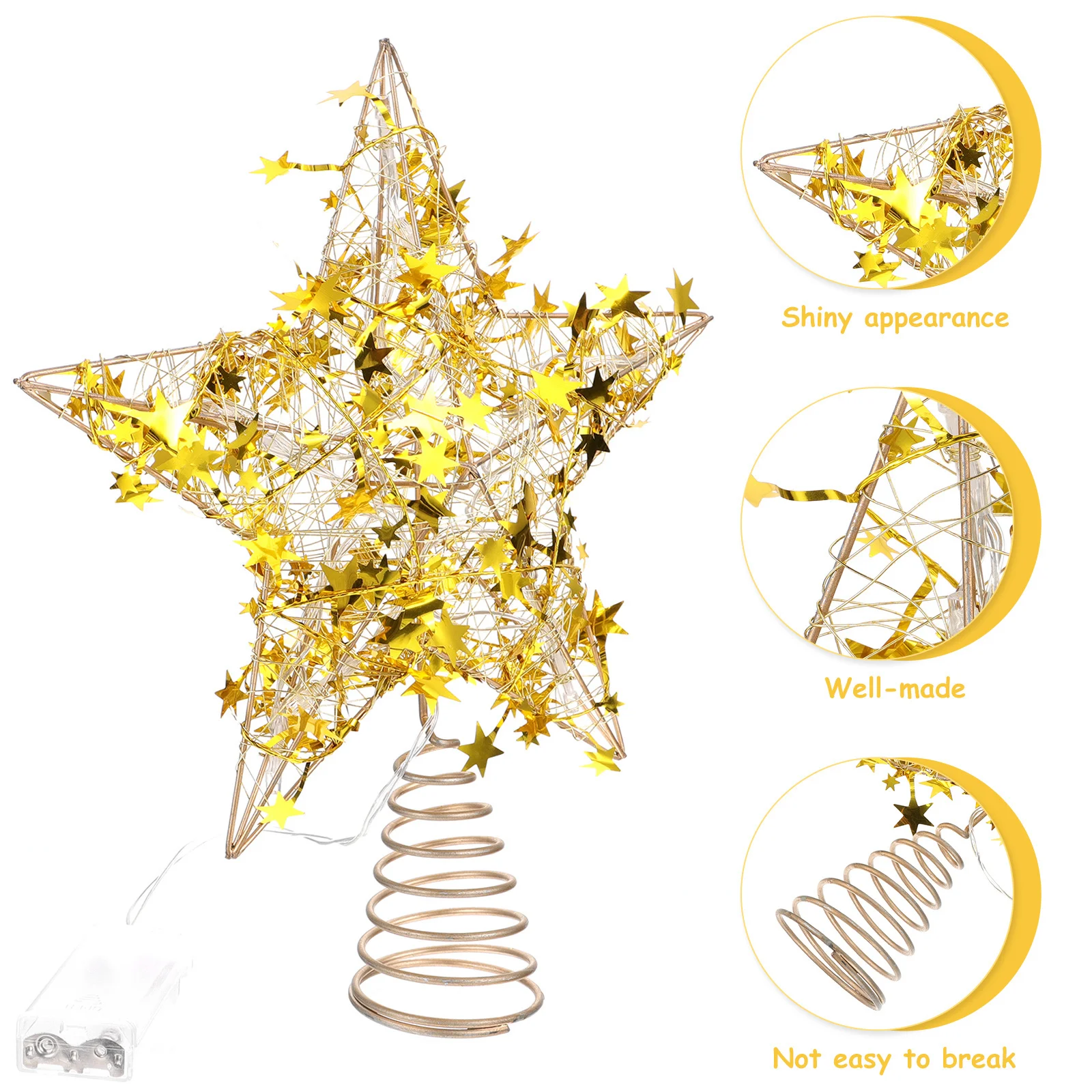 1 قطعة Led شجرة نجمة توبر لزينة عيد الميلاد مضيئة عيد الميلاد زخرفة عطلة ديكور منزلي للحفلات شجرة الزينة