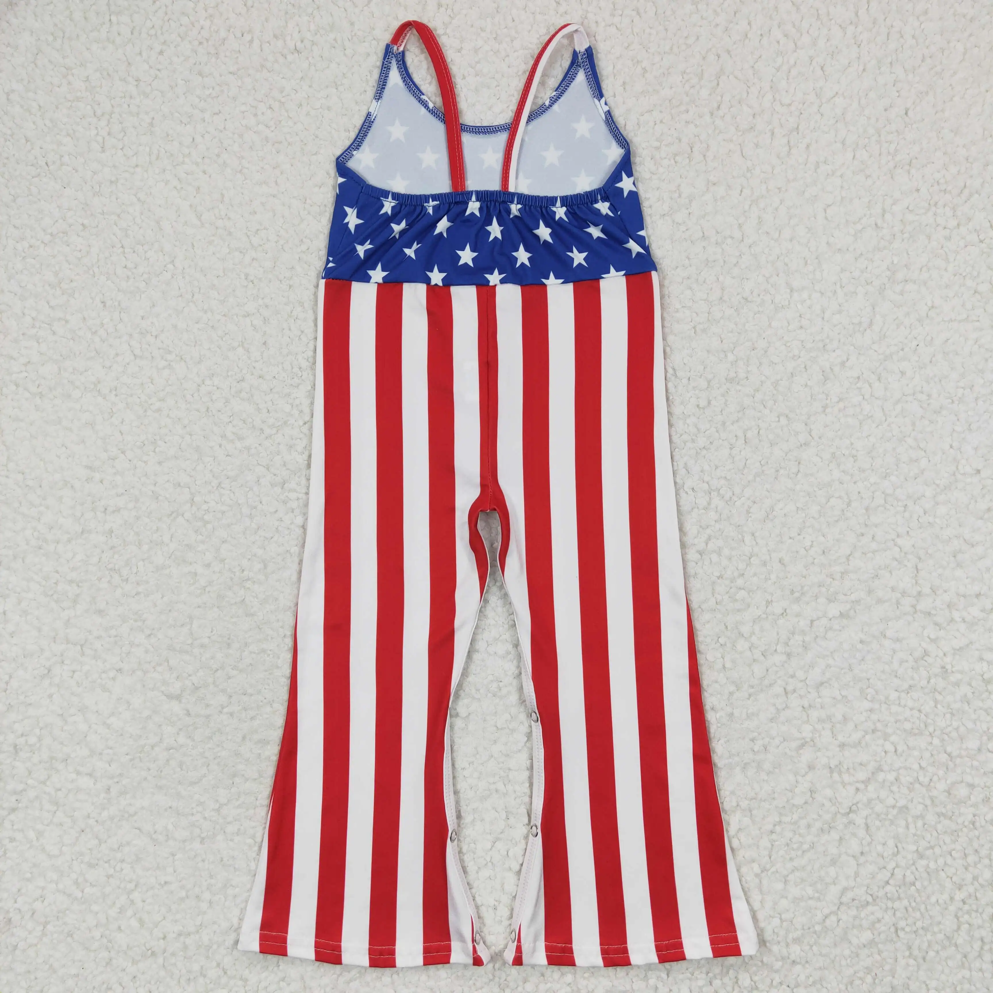 SR0256 baby rompers National Day star stripe jumpsuit Cute Spring Wholesale Summer Romper for baby girls clothes