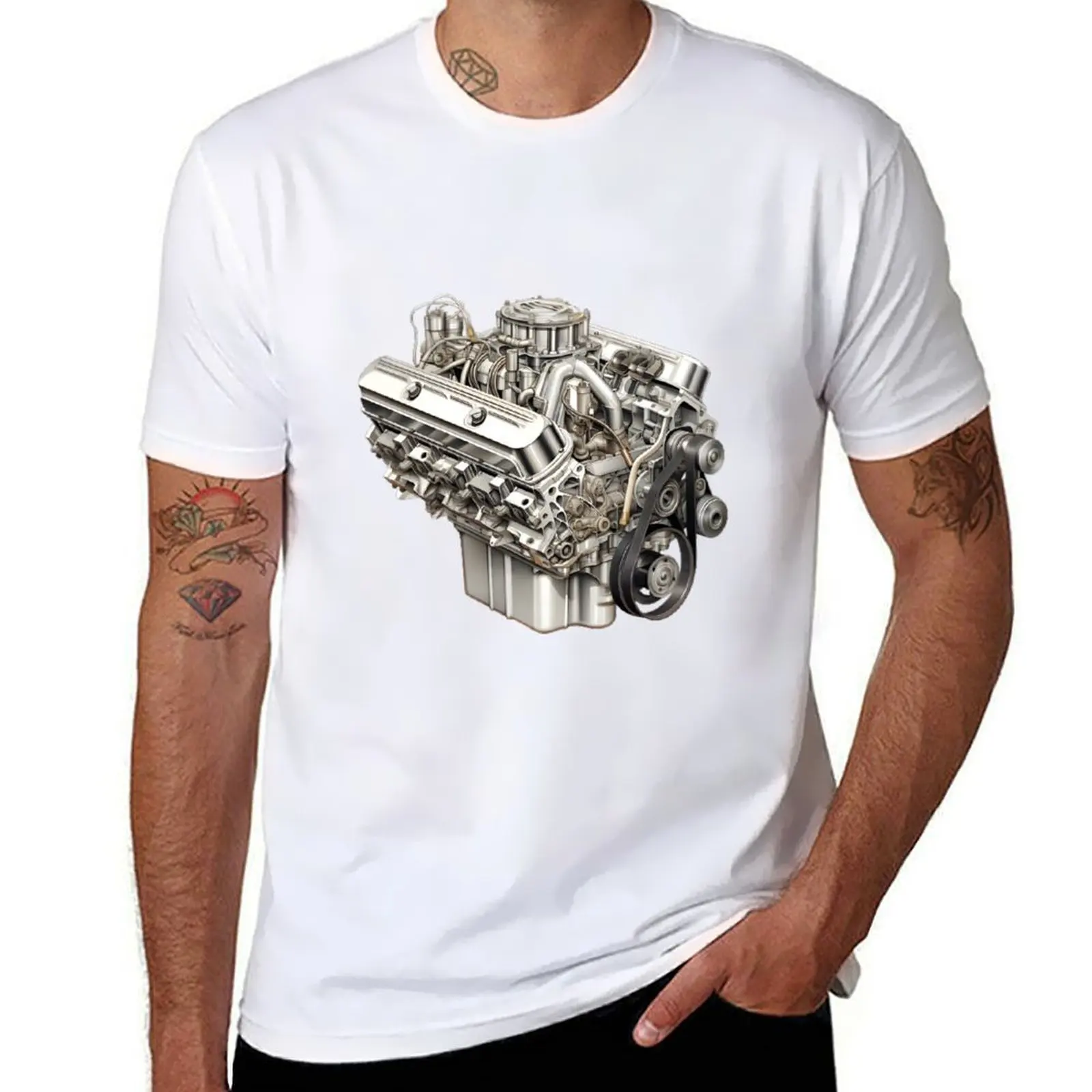 

American Muscle V8 ENGINE T-Shirt t shirt man plain cotton t shirt pack T-Shirt
