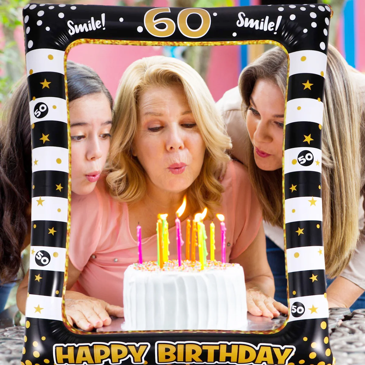 

1Pcs Inflatable Party Photo Frame Props Birthday Festival PVC Frame for Party Supply Cosplay Event Photography Decoration