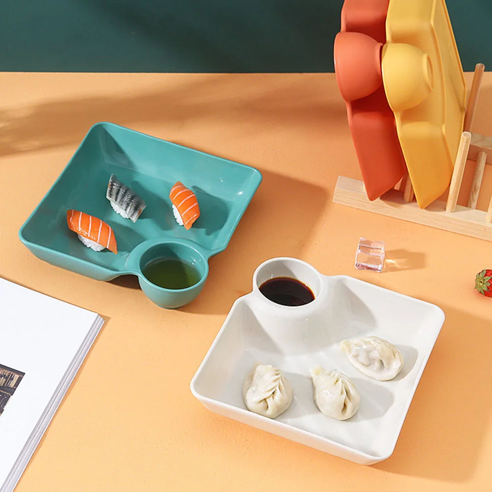 

4pcs Dumpling Plates Snack Dishes Food Serving Simple Style Restaurant Home Tableware PP Compact Lightweight Multi functional