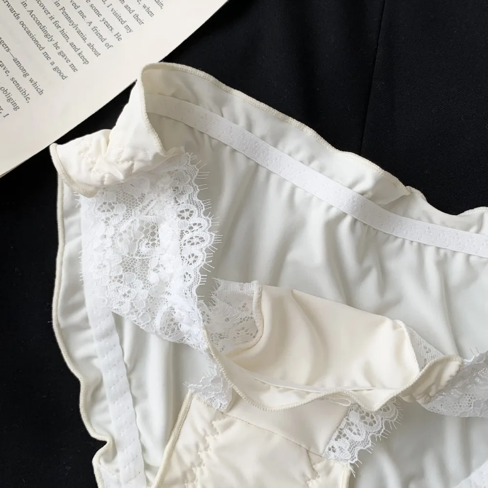 Culotte de Style Lolita avec Nministériels d Mignon Ultra-mince, Slip en Dentelle Glacée, Sous-Vêtement en Maille Ajourée pour Femme de Chambre, Cosplay Doux