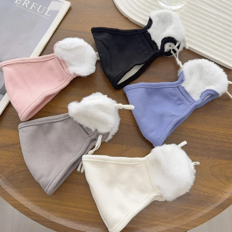 قناع وجه سحابي شتوي للنساء، غطاء وجه مبطن بالصوف الحراري المقاوم للرياح مع تدفئة الأذن، أقنعة حماية للشتاء في الطقس البارد