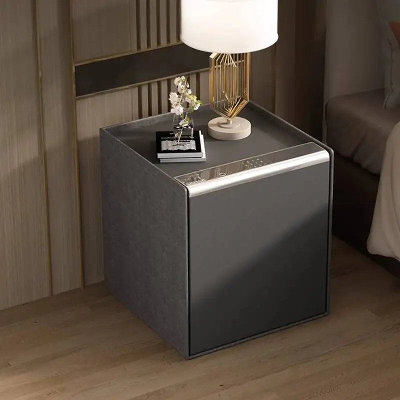 Bedside Luxury Table Security Protection Safe Box Concealed Safe Nightstands multifunctional Storage Cabinet Bedroom Furniture