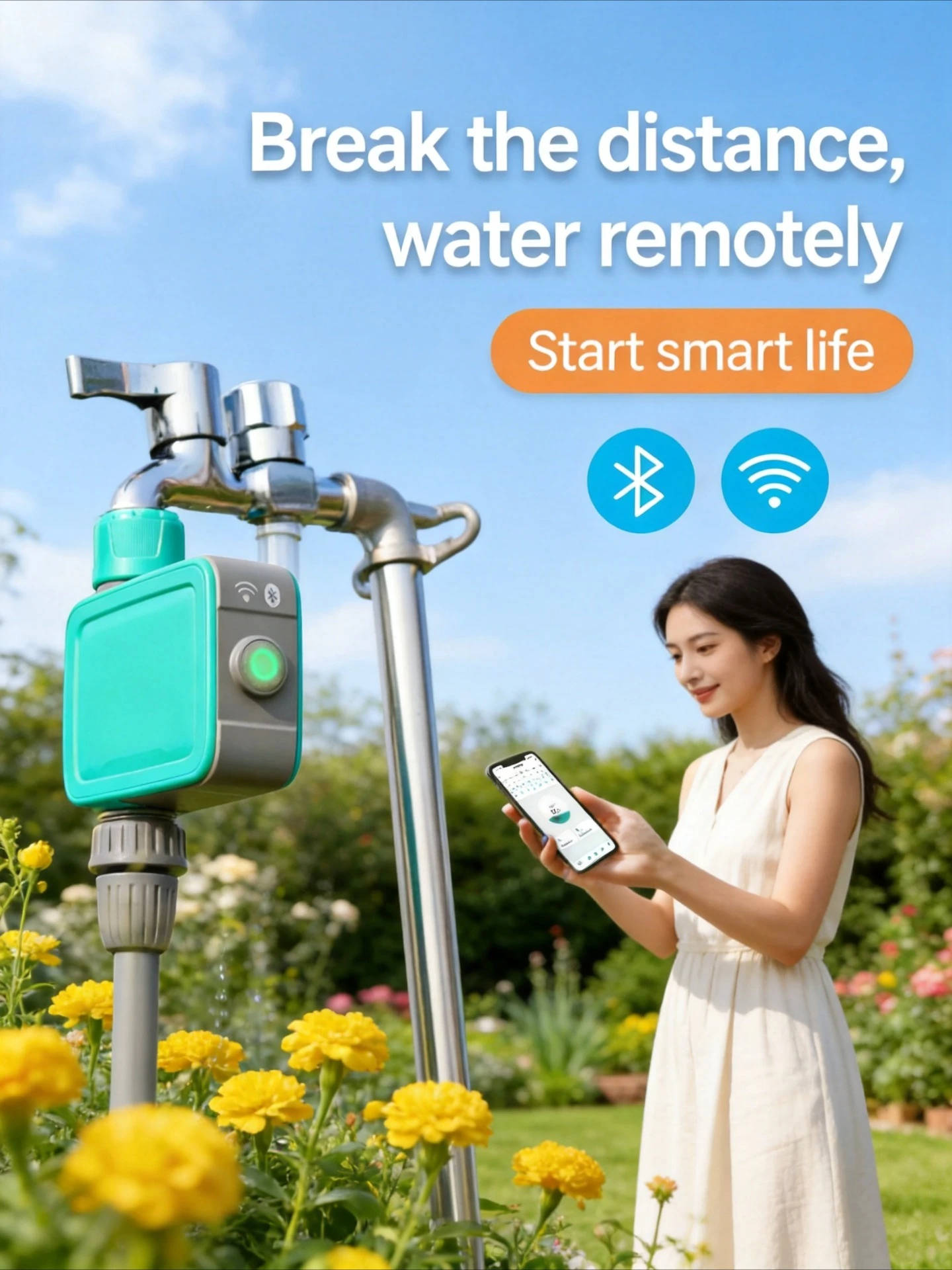 Zeego 7030 WiFi Remote Smart Watering Timer App Control Automatic Drip Irrigation Sprinkler System for Garden Potted Plants