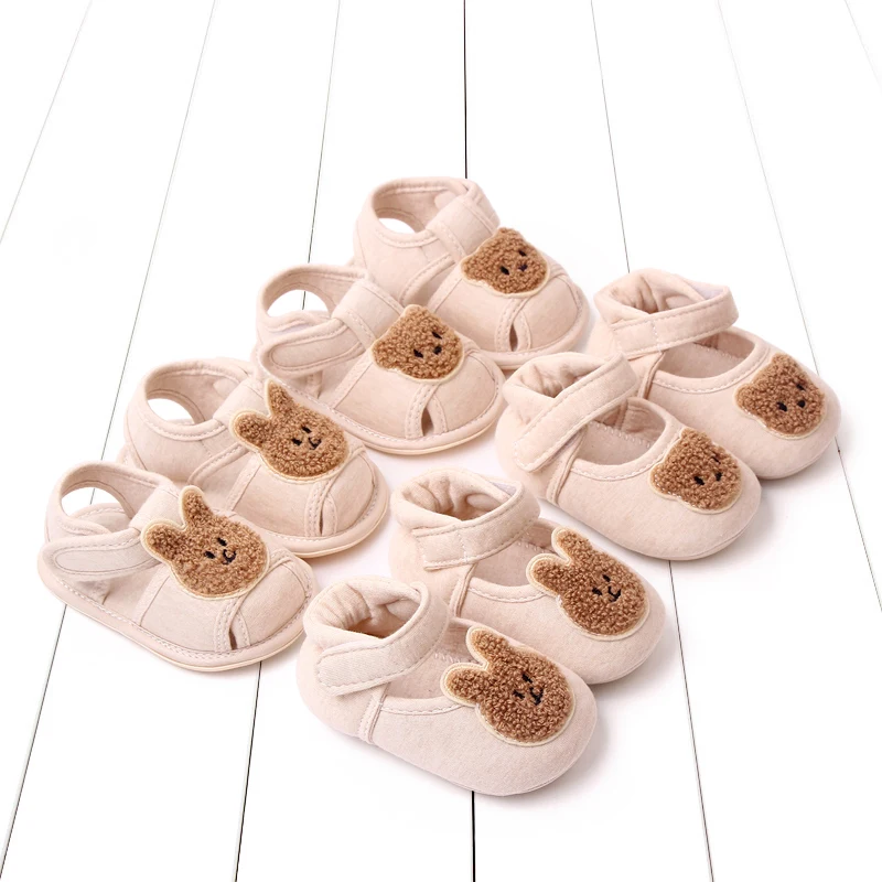 

Детская обувь Baby Bear Baby Rabbit Летняя тканевая обувь на мягкой подошве для мальчиков и девочек с функцией противоскольжения для обучения ходьбе