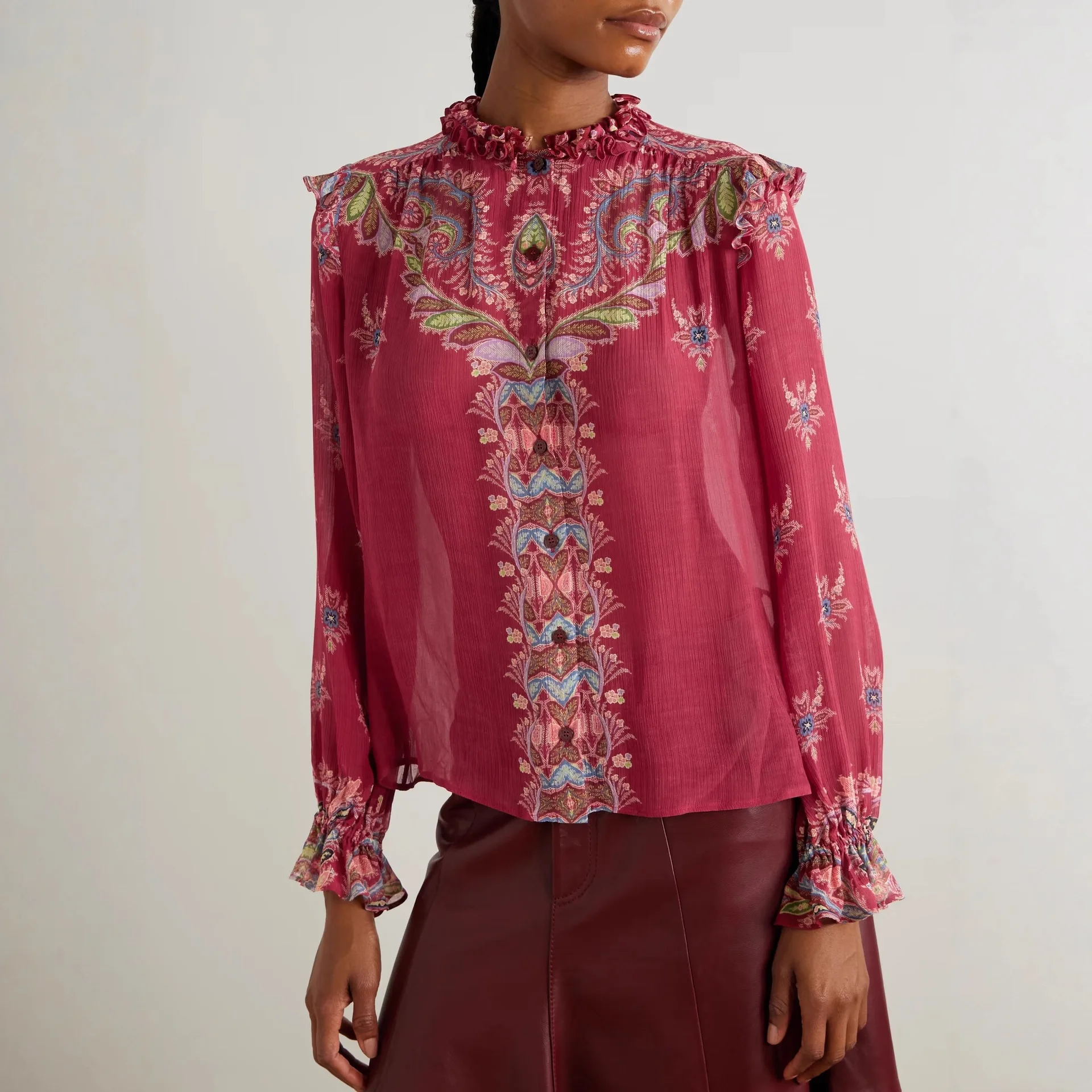 エレガントなシルクシフォンブラウスとロングスカートセット女性 - Vintage Fashion Wear のレビューと価格
