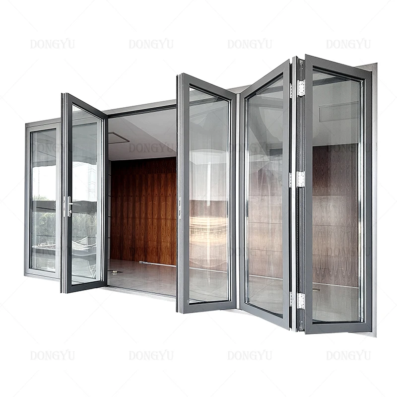 

# Hot Modern Design Gate Save Space Partition Frameless Glass Interior And Outdoor Slim Aluminum Sliding Folding Door
