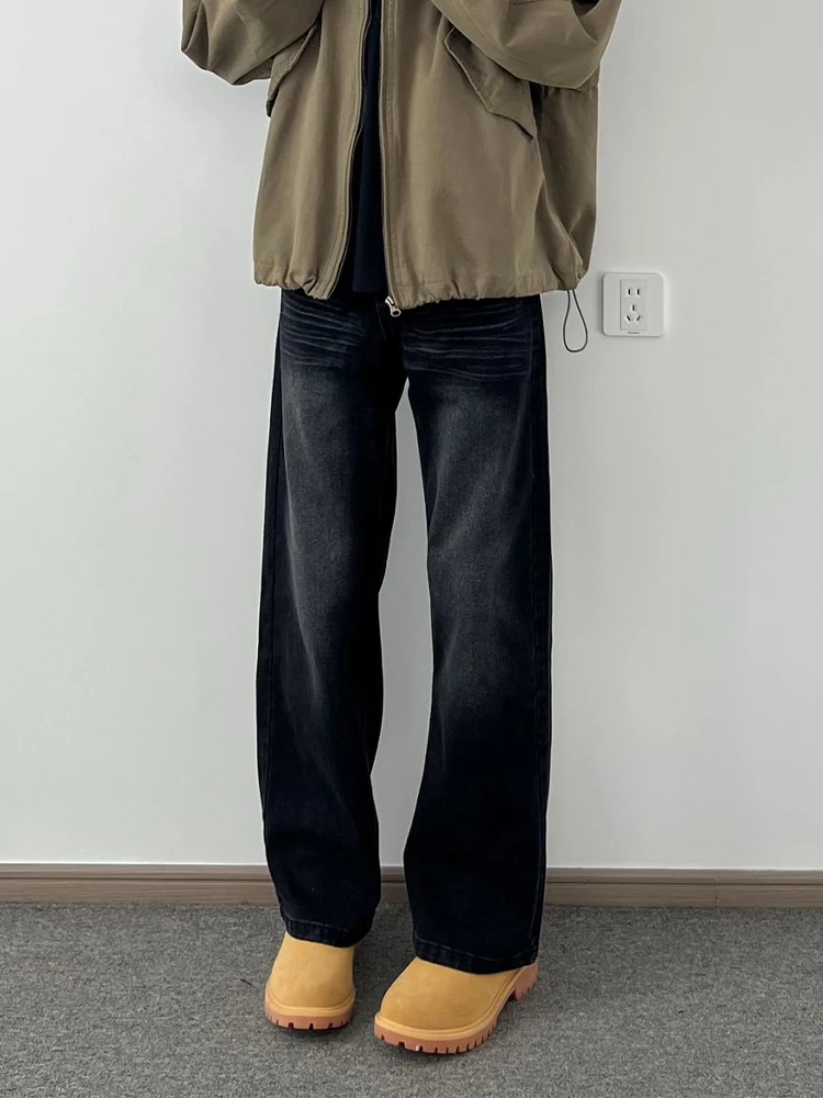 

Bla American Sle Jeans Men Straight Leg High Waist Slim Fit Casual Trousers Autumn Faion High Street Jeans