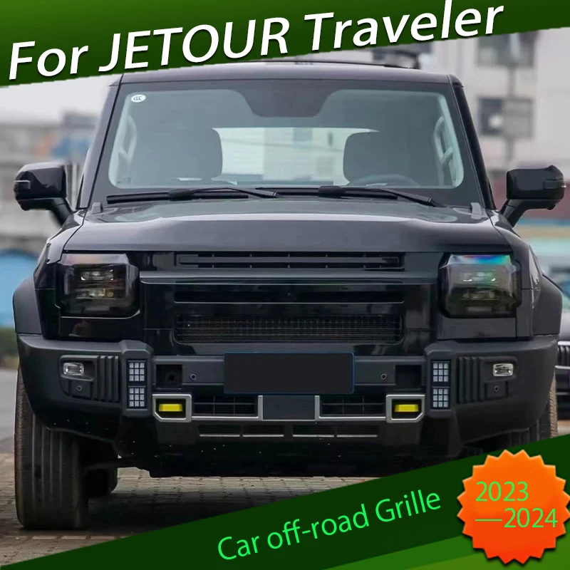 

Off-road Grille Fit for Chery JETOUR Traveler T2 Defender Style Grille Modification Front Face Appearance Car Exterior Trim Part