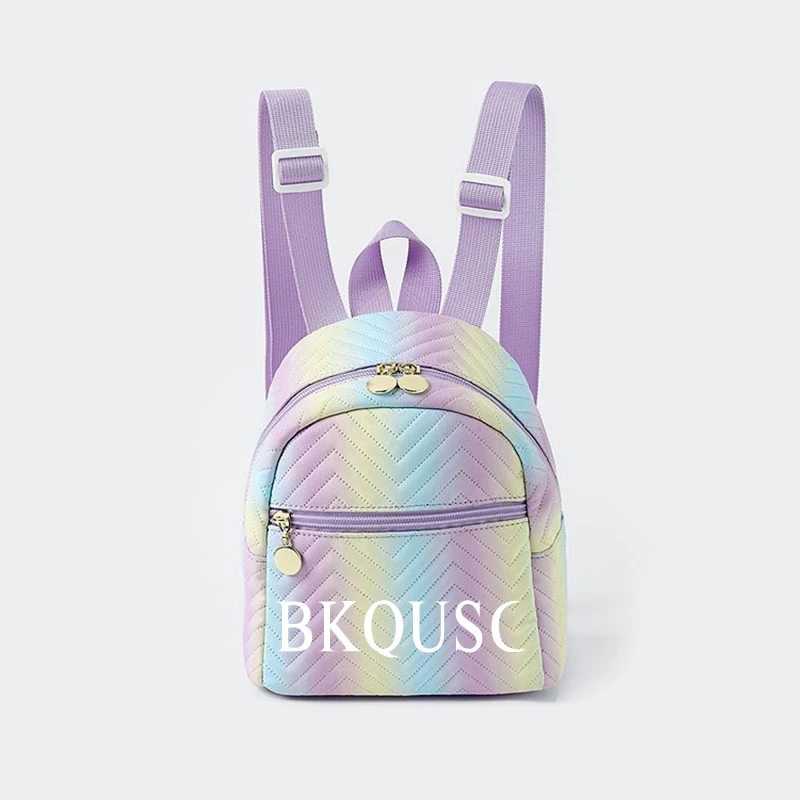 Cute Mini Backpack High School Girls Backpack School Bags All-match Female Kawaii Small Pink Gradient Bags for Women Girls