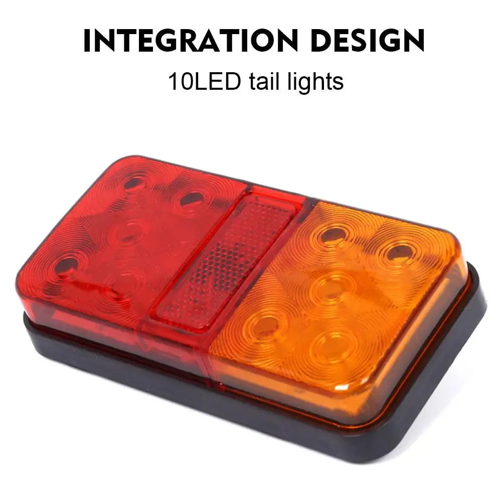 

1/2Pcs 10LED Rear Tail Signal Light Waterproof Truck Side Light 30W 12V Tail Lights Lamps Rear Indicator Lamp Car Accessories