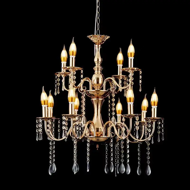 

New wedding props galvanized wrought iron crystal chandelier lamp room decor industrial chandelier