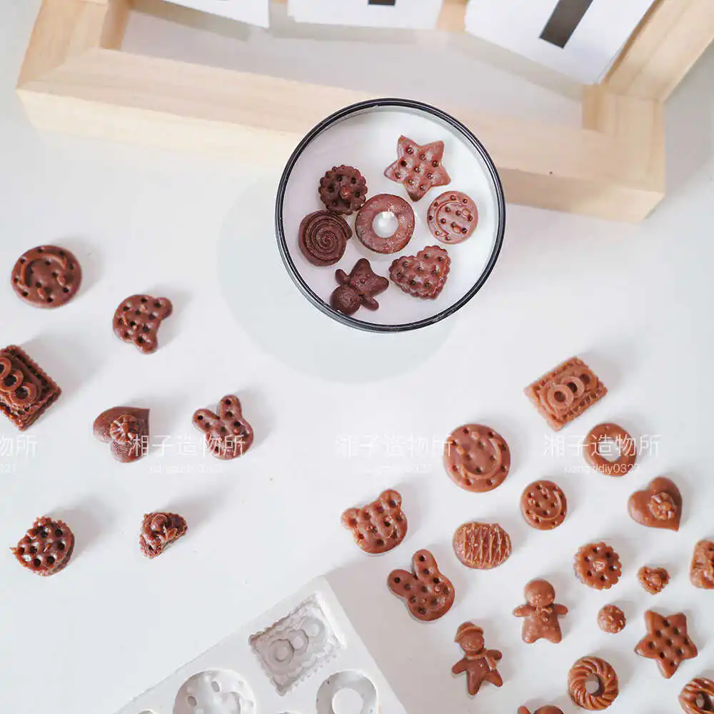 Chocolate Cookie Silicone Molds Candles Gypsum Play Dough Fondant Cake DIY Baking Cookies Biscuits Food Grade