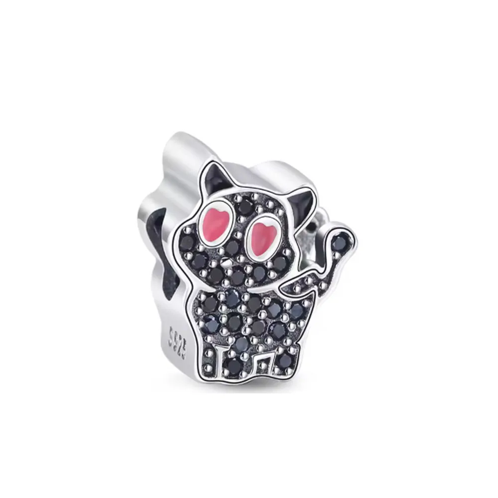 2025 جديد السيدات مجوهرات S925 الفضة زينة رائعة الملاك ديناصور سحر وكمان قلادة حبة صالح الأصلي سوار ذاتي الصنع