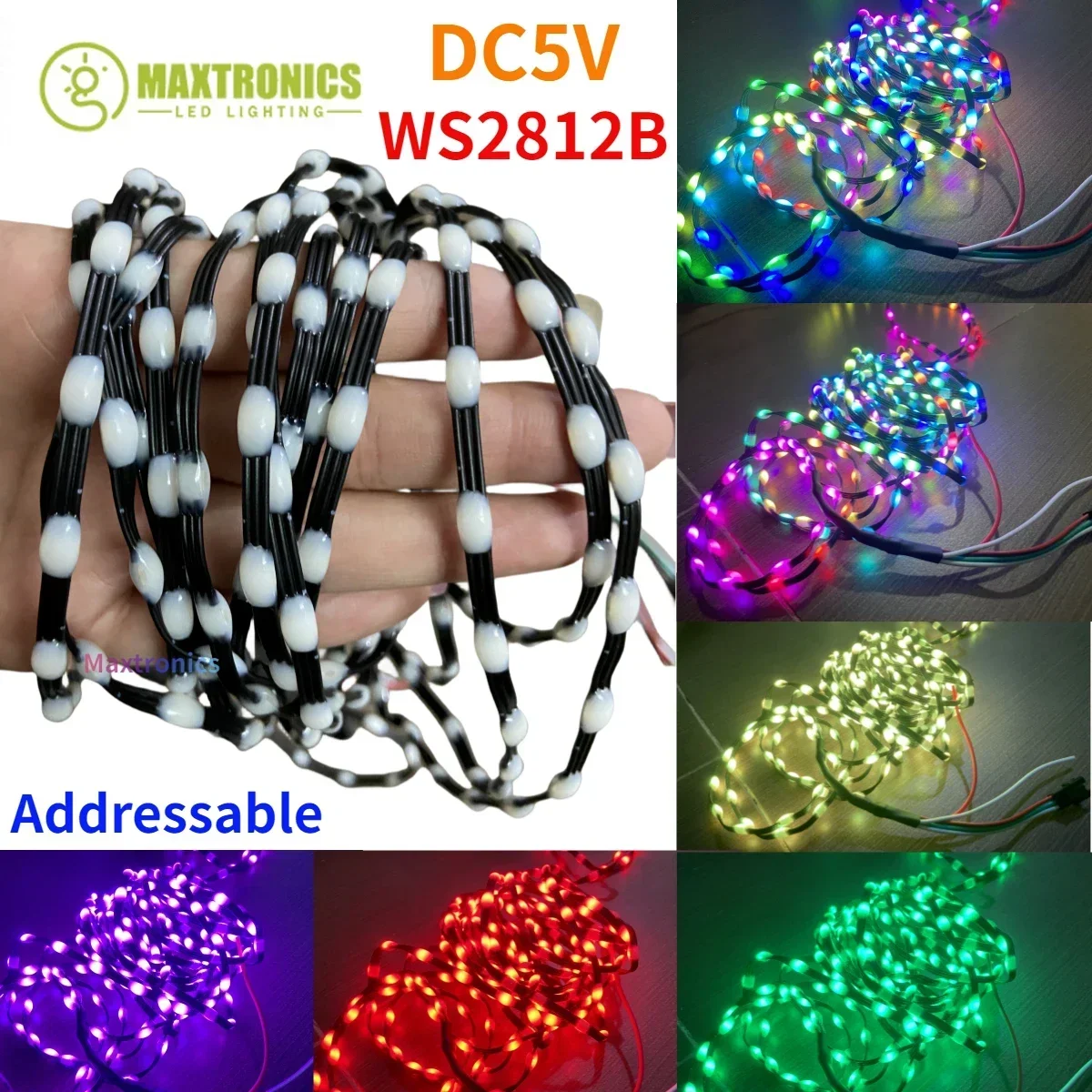 led pebble pixel string light ip67 impermeavel full color pitch fairy lamp grb dc5v ws2811 15 mm 20 mm 25 mm 30 mm 50 mm 100 mm 10003000 pecas 01