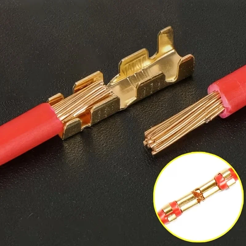 100 Pcs U-Type Crimp Terminal Kit, Non-Insulated Wire Connectors for Machinery, Electronics & Auto Use