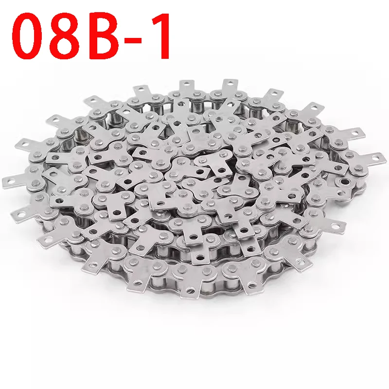 

1PCS 1.5M 08B 304 Stainless Steel Straight Chain Industrial Transmission Drive Chain Conveyor Chain With Ear Single Hole