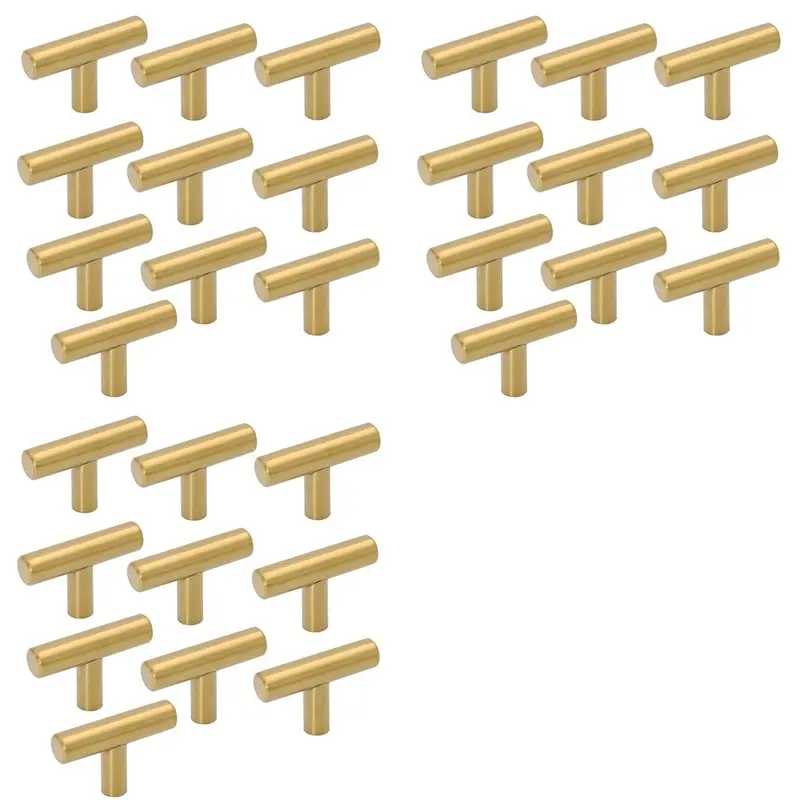 

Набор из 30 золотых ручек и защелок A59Z-30 для шкафов и дверей, мебельные ручки для спальни, общая длина 50 мм/2 дюйма