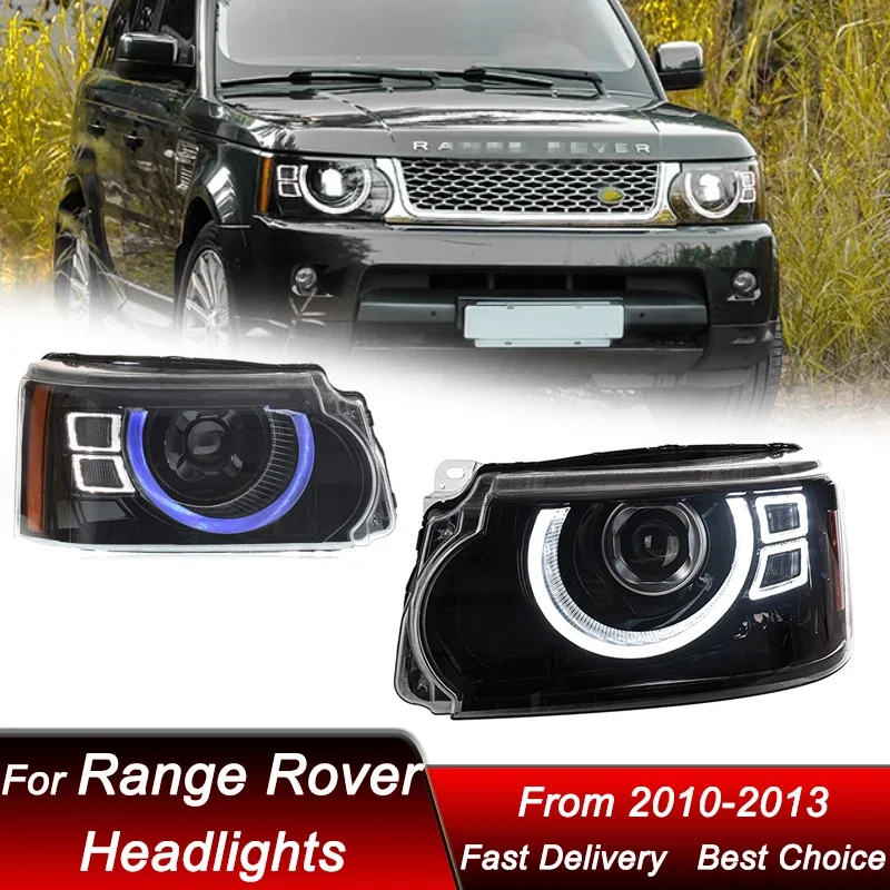 

Pop Car Headlights For Land Rover Range Rover Sport 2005-2013 Defender Style Blue Start LED Upgrade Projector Lens Accessories K