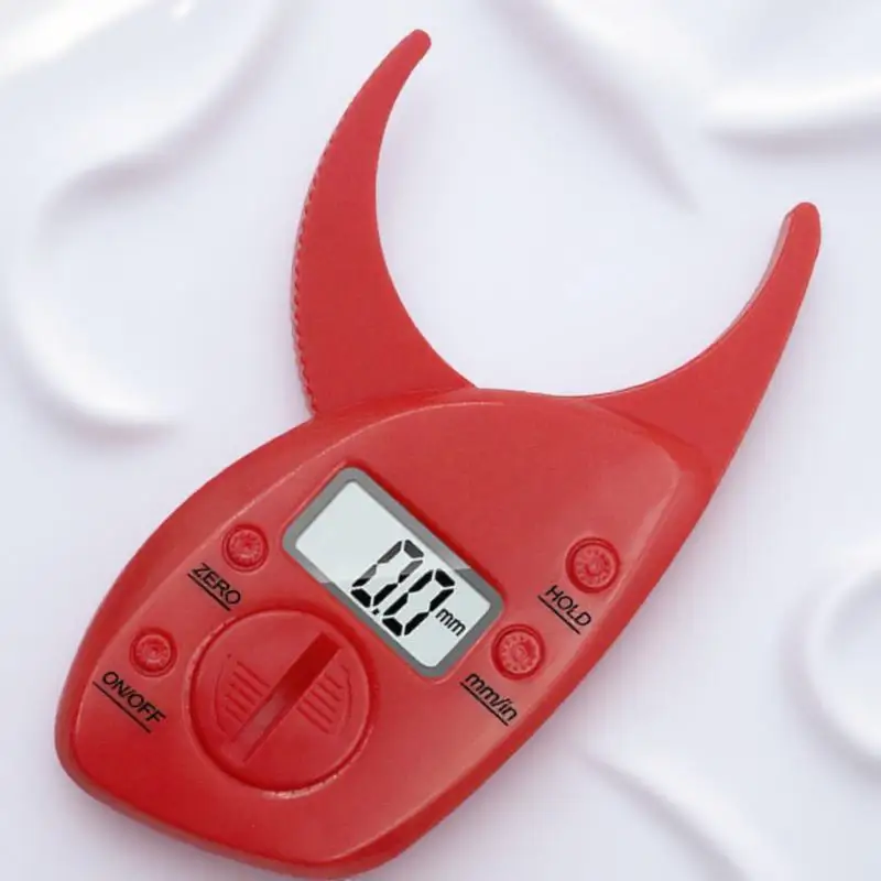

Body Fat Caliper Clip Red Reliable Portable LCD Display Fat Measuring Tool Fitness Analyzer LCD Display Teller