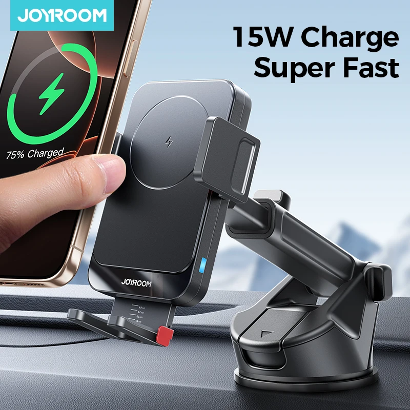 Joyroom 15W Autotelefonhalter Drahtloses Ladegerät Autoladegerät Stabile drehbare Lüftungsschlitze Armaturenbrett Telefonhalter Autoladegerät Unterstützung