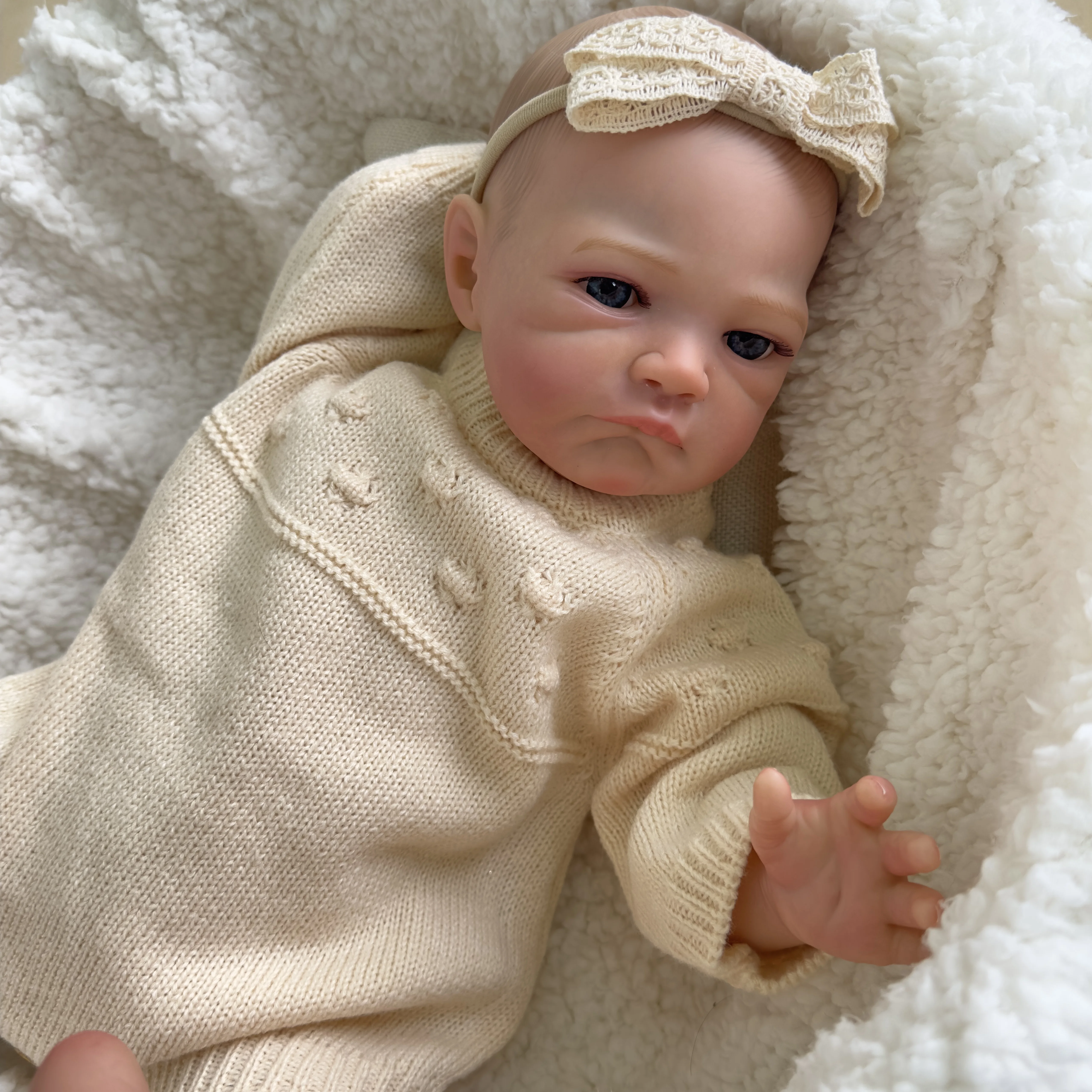 

NPK 20inch Already Painted Finished Reborn Baby Doll August Awake Baby 3D Painting with Visible Veins