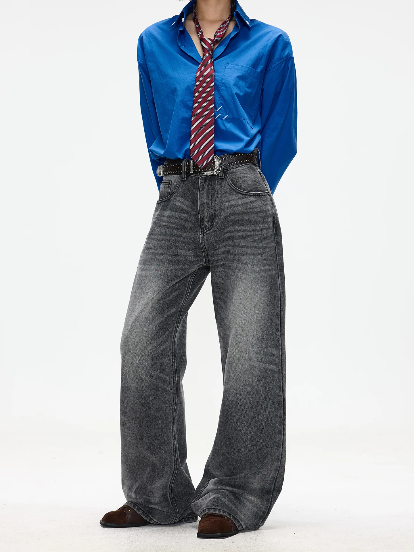 

Cleanfit Design Sensation Loose Wide Leg Jeans Women's Micro Flared Waed out Jeans Casual Straight Leg Jeans