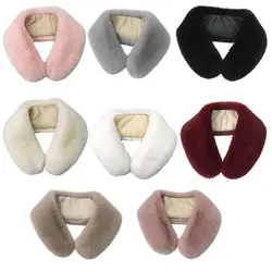 Women Winter Fashion Plush Neck Collar Fake Collar Clothing Fur Coat Down Jacket Fur Collar Neck Warmer Lady Scarf