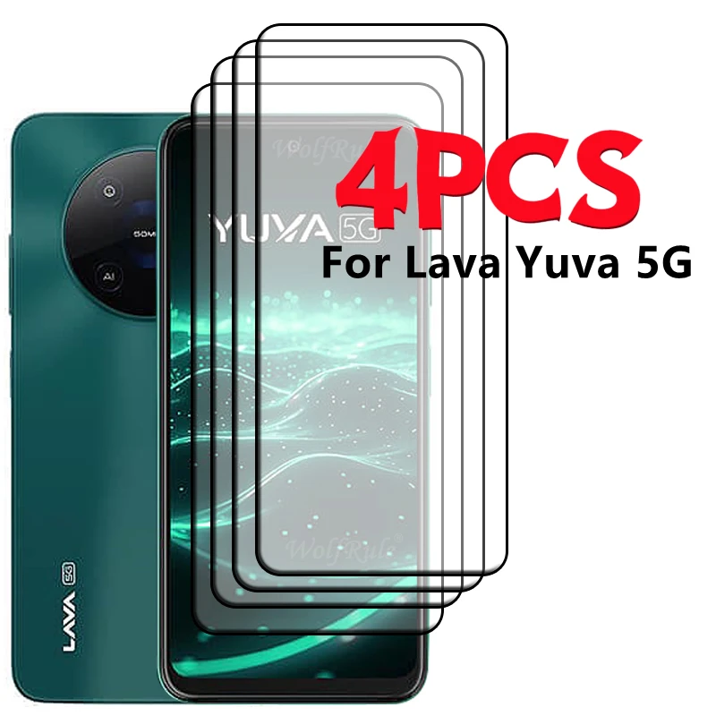 

1/2/3/4PCS Full Cover Glass For Lava Yuva 5G Glass Lava Yuva 5G Screen Protector Full Cover 9H HD Tempered Glass Lava Yuva 5G