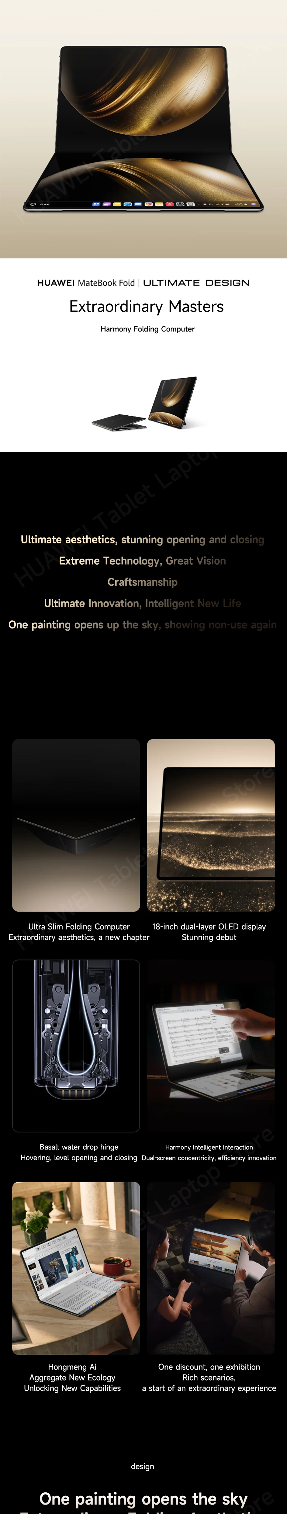 2025 Laptop/Tablet HUAWEI MateBook Fold ULTIMATE DESIGN HarmonyOS 5 CPU Kirin X90 18-inch PaperMatte Touchscreen OLED 1440Hz
